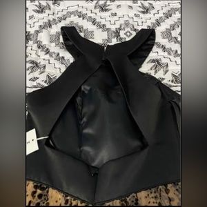 Black and Gold knee length formal dress